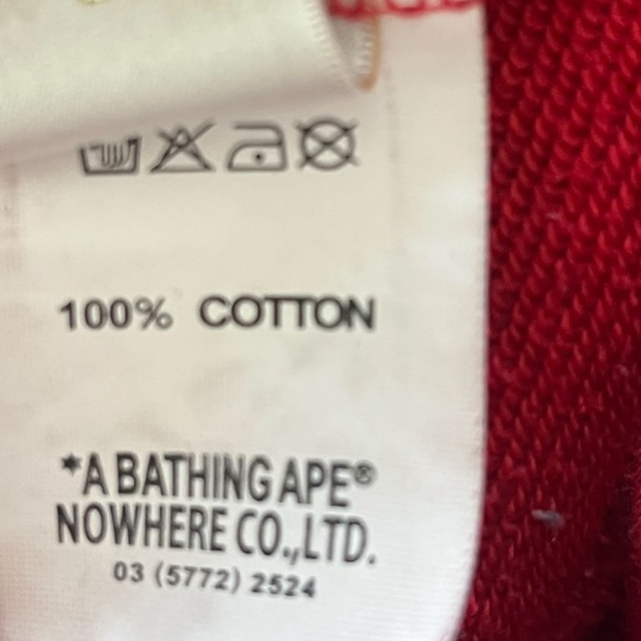 bape abc camo wgm print shark sweatshorts in red - Picture 5 of 5